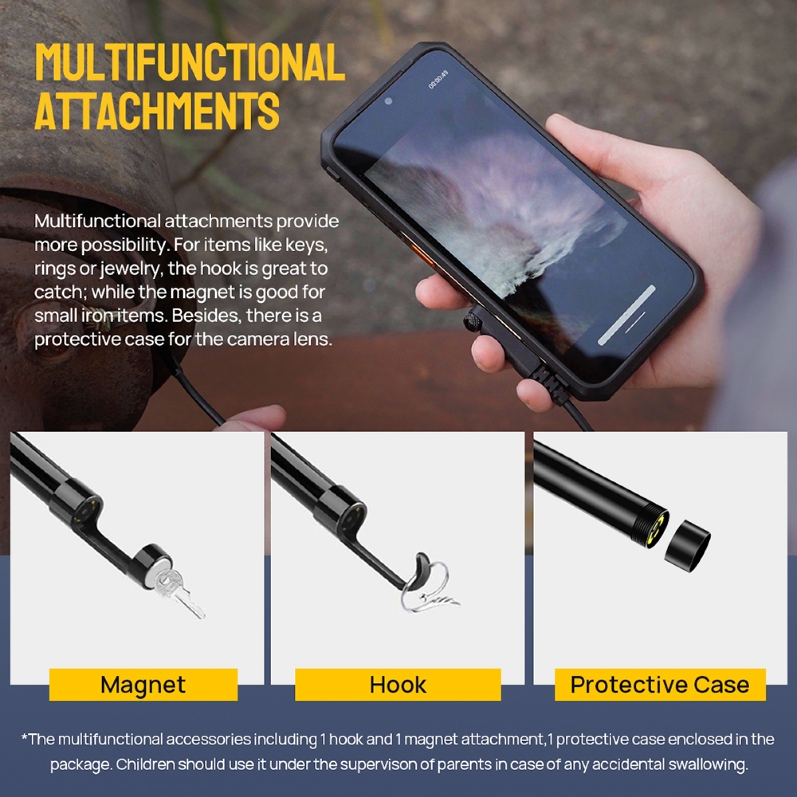 Originales wasserdichtes digitales endoskop  e2 ip67 von ulefone für ulefone armor 9 / 9e / 13 / 16 Profi  / 18t smartphones