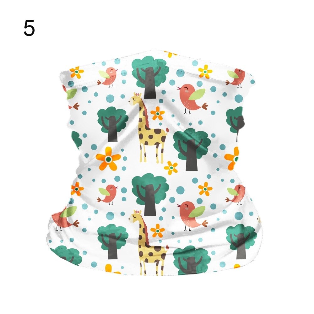 Gedruckt Elastische freundlicher Kopf Gesicht Hals Gamasche Rohr Bandana Schal draussen Sport Radfahren Zubehör Halbe Gesicht Schals: 05-Nein hängend Ohr