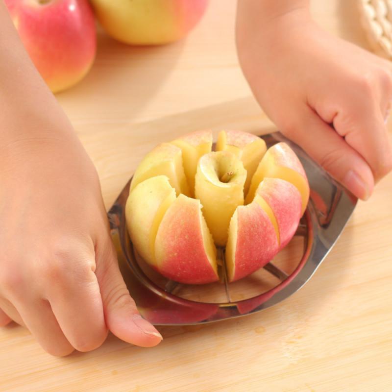 Veilig Apple Slicer Rvs Fruit Slicer Apple Peer Core Removal Mes Fruit Salades Maker Keuken Gadgets