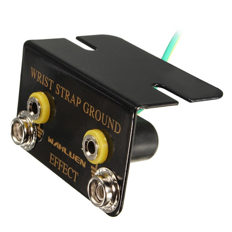 Durable Green Mayitr Anti Static Socket L Shaped ESD Ring Terminal Cable Ground for Wrist Strap Table Mats