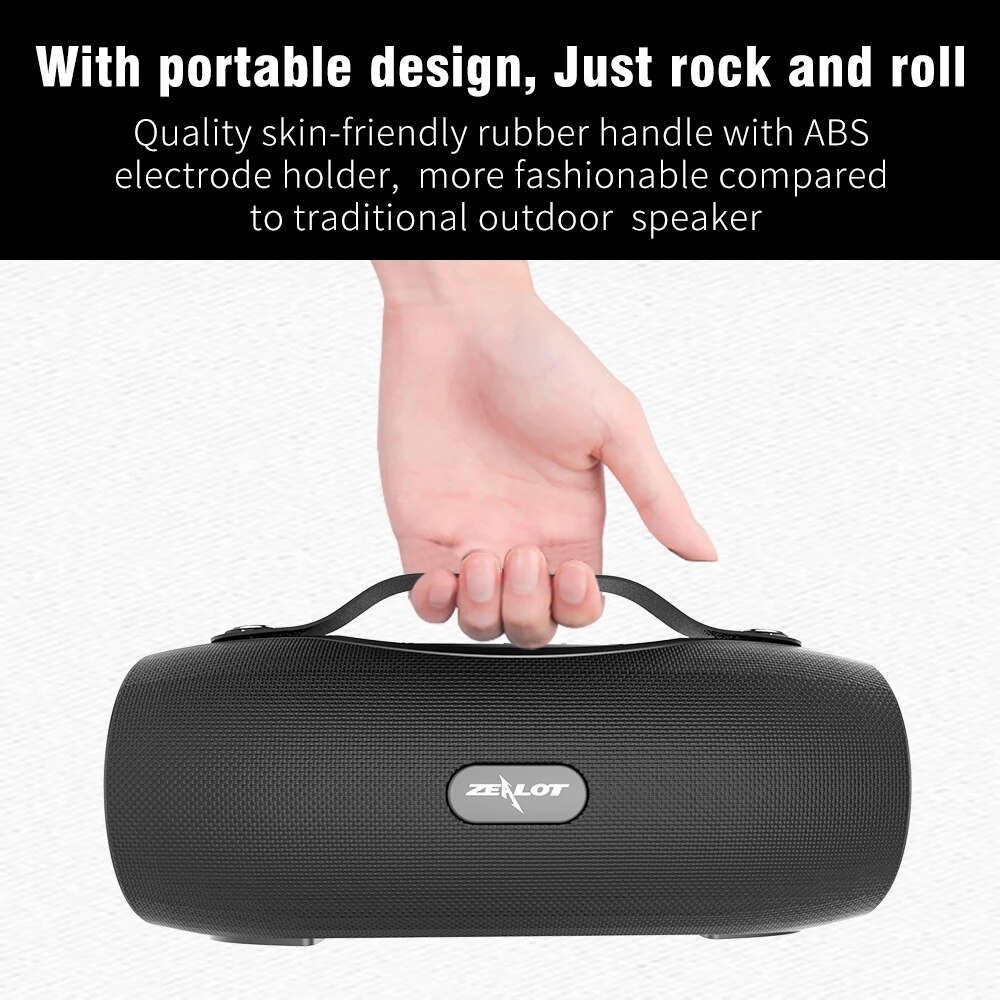 ZEALOT S29 Bluetooth Speakers Wireless Sound box For Computer Column Stereo Subwoofer With Power Bank+Flashlight Outdoor Boombox