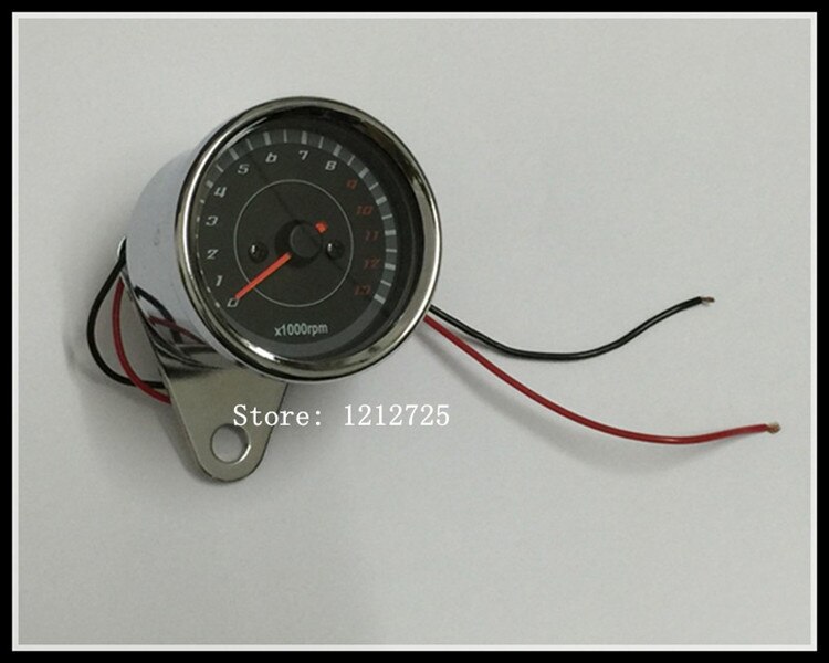 Motorcycle Mechanical tachometer Refit Retro Universal type MOTO meter 13000 RPM: Silver