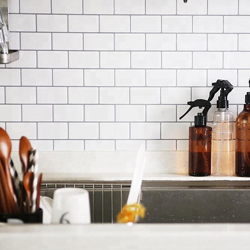 Piastrelle a buccia e Stick Backsplash piastrella della metropolitana per cucina bagno lavanderia rimovibile 3D metropolitana piastrella da parete 5 pezzi