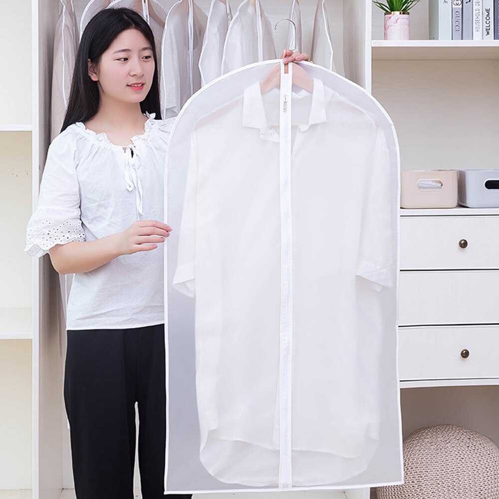 5pcs Plastic Clear Dust-proof Cloth Cover Suit Dress Garment Bag Storage Protector Travel Bag Clothing Covers: 60x80cm