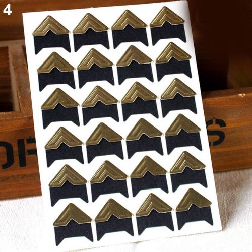120Pcs Self-Adhesive Photo Frame Corner Sticker Craft Scrapbook Album Decor: Gold