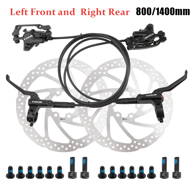 Meroca  m800 mtb cykelbroms hydraulisk skivbroms 800/1400mm mountainbikebromsdelar pk  mt200 - säljer tillbehör: Vänster f höger r skiva