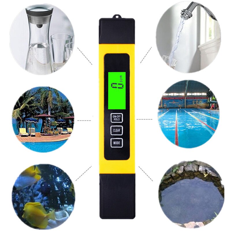 3 w 1 cyfrowy TDS EC temp PPM miernik jakości wody pióro testowe sonda ze stopu tytanu robić basenu akwarium z podświetleniem 50% wyłączony