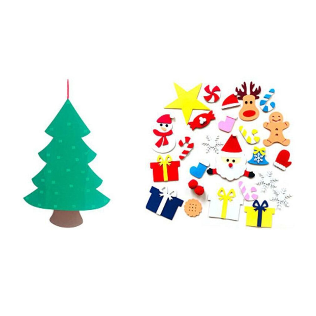 Filt juletre kalender jule nedtelling kalender anheng dekorasjon barn gjør det selv juletre: E 26 stk