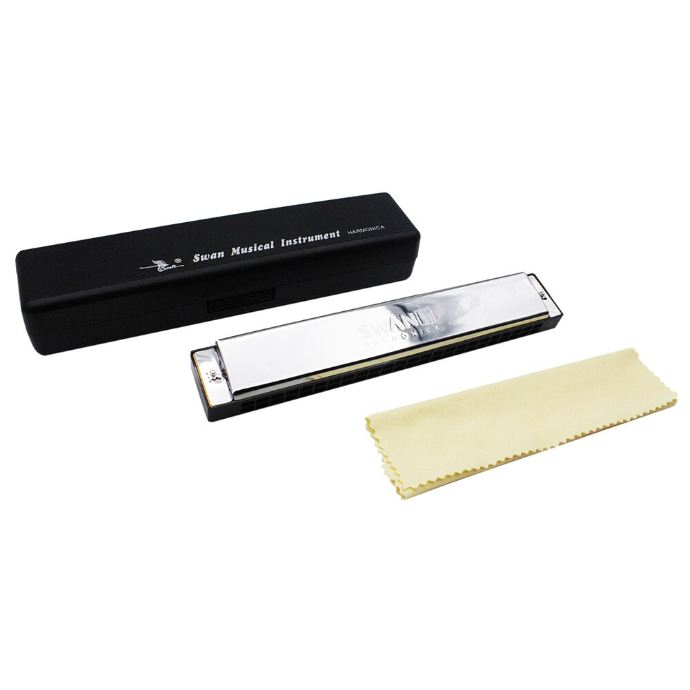 Swan Tremolo Harmonica Mouth Organ Key of D 24 Dou... – Grandado