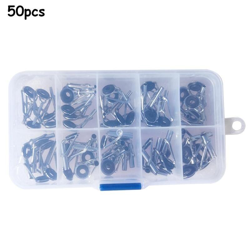 50 Stks/doos Vissen Top Ringen Staaf Pole Reparatie Kit Lijn Reparatie Pole Sets Kit Eye Vervanging Diy Accessoires Eyes Ringen gidsen U2l7: Default Title