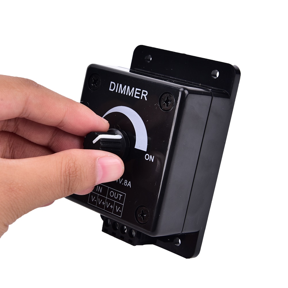 Negro LED Dimmer Switch cc 12V 24V 8A bombilla tira controlador único Color fuente de alimentación controlador