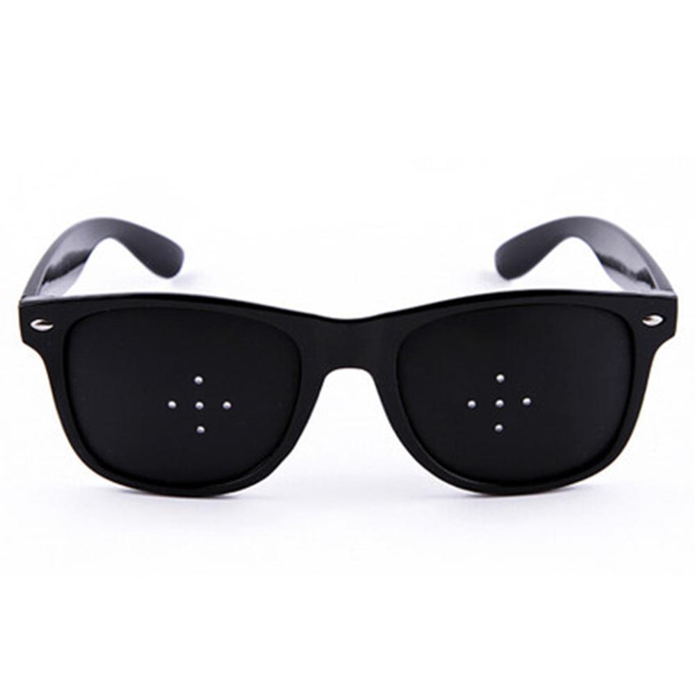2pcs Unisex Vision Correction Care Pinholes Eye Exercise Eyeglasses Pinholes Glasses Eyesight Improve Plastic&Mental Frame: Black Plastic Frame