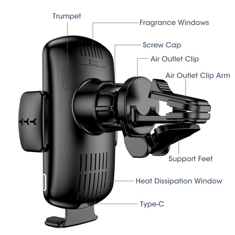 Schnellladestation 15w qi-induktionssensor für samsung  s20, note 20, iphone 13 pro und kabelloses autoladegerät