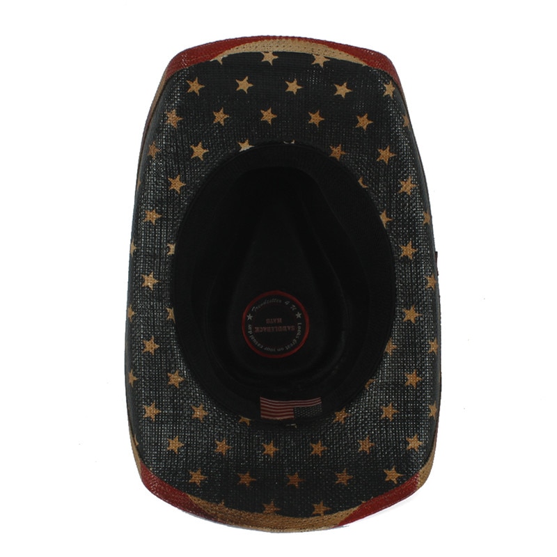 Herre strå cowboyhatt for sommer western sombrero hombre cowgirl jazz caps solhatt størrelse 58cm
