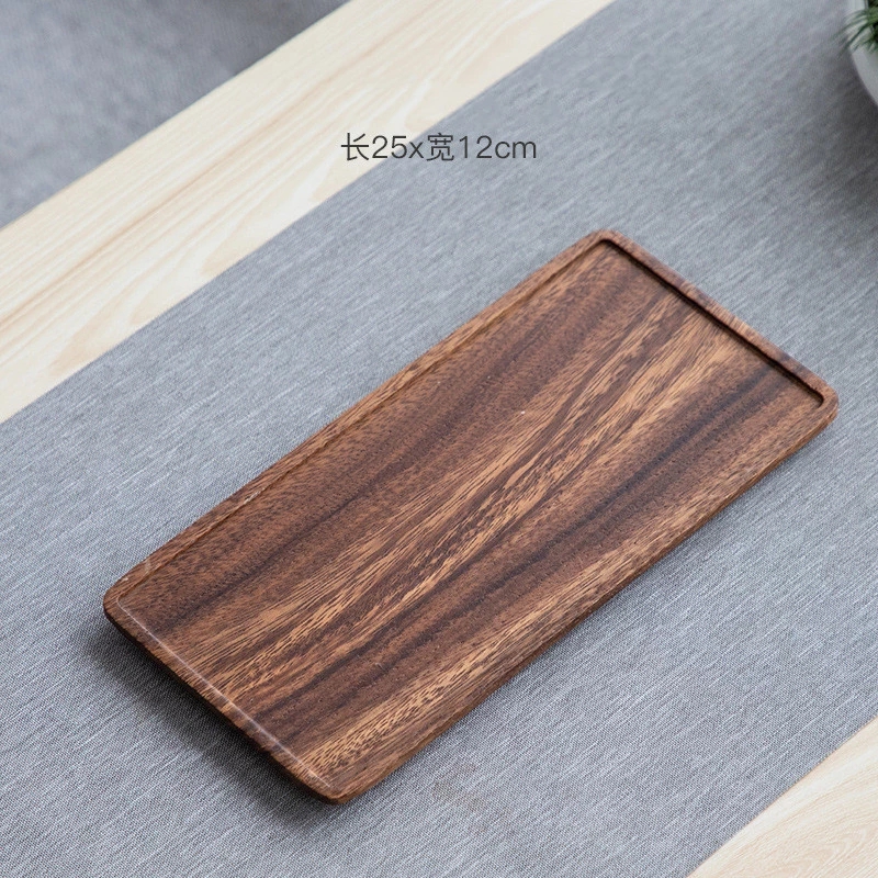 Black Walnut Storage Plate Rectangle Square Shape Bread Fruit Dishes Saucer Tea Tray Dessert Dinner Plates
