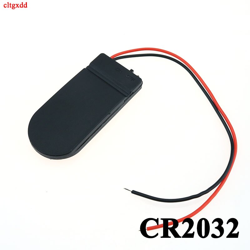 1 stk svart / hvit  cr2032 knapp myntcelle batteri stikkontakt holder deksel med av / på bryter 3v x2 6v batteri oppbevaringsboks