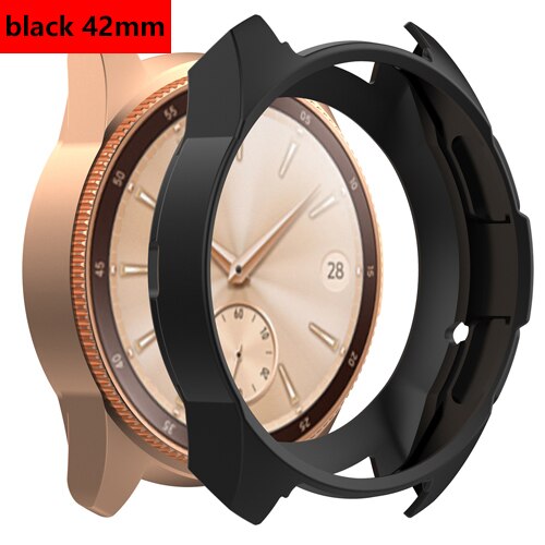 Gear S3 Frontier Case For Samsung Galaxy Watch 46mm band gear S3 Silicone Protect Cover Protective shell Watch Accessories: black 42mm