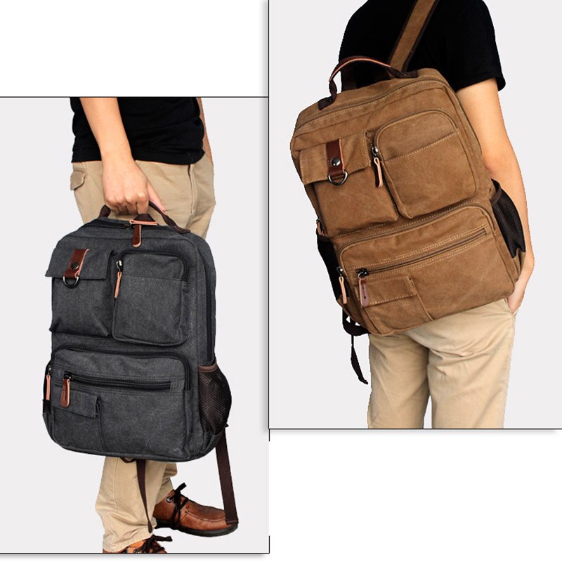 Canvas Tas Rugzak Schoudertas Mannen Laptop Rugzak Juveniele Mannelijke Rugzak Computer Rugzak Tas