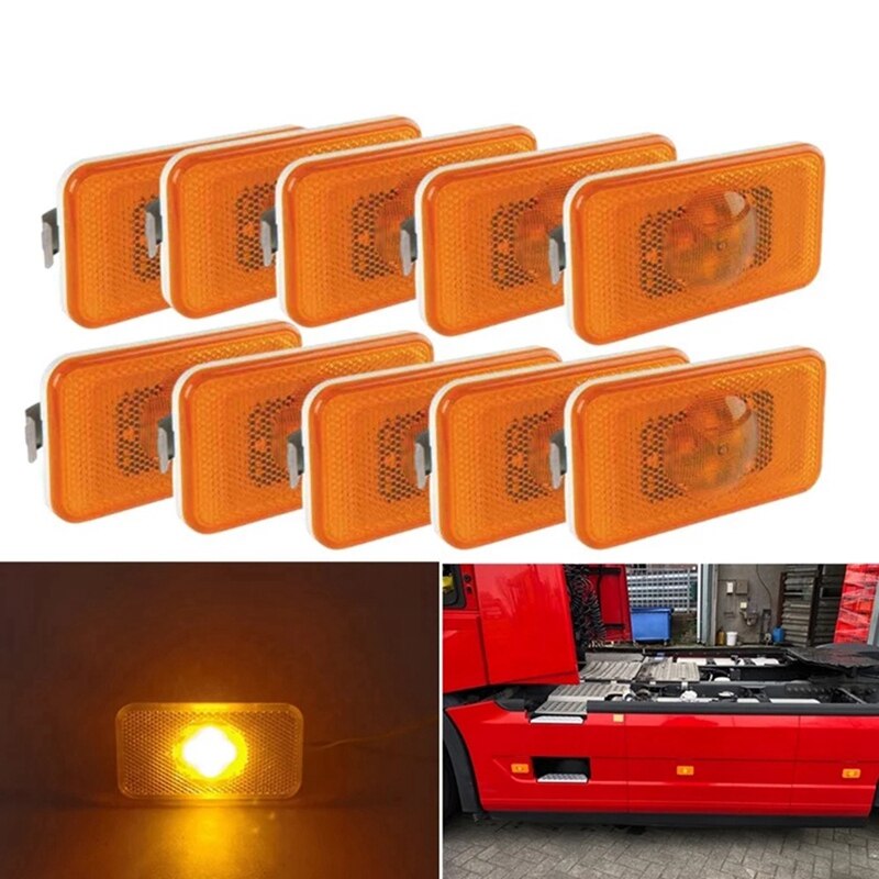 DARKGUARD Aanhangwagen Begrenzingslicht LED Breedtelichten Positielichten Aanhanger 12V 24V Markeringslicht Positielamp Zijmarkeringslichten voor Vrachtwagens Caravans Waterdicht ECE