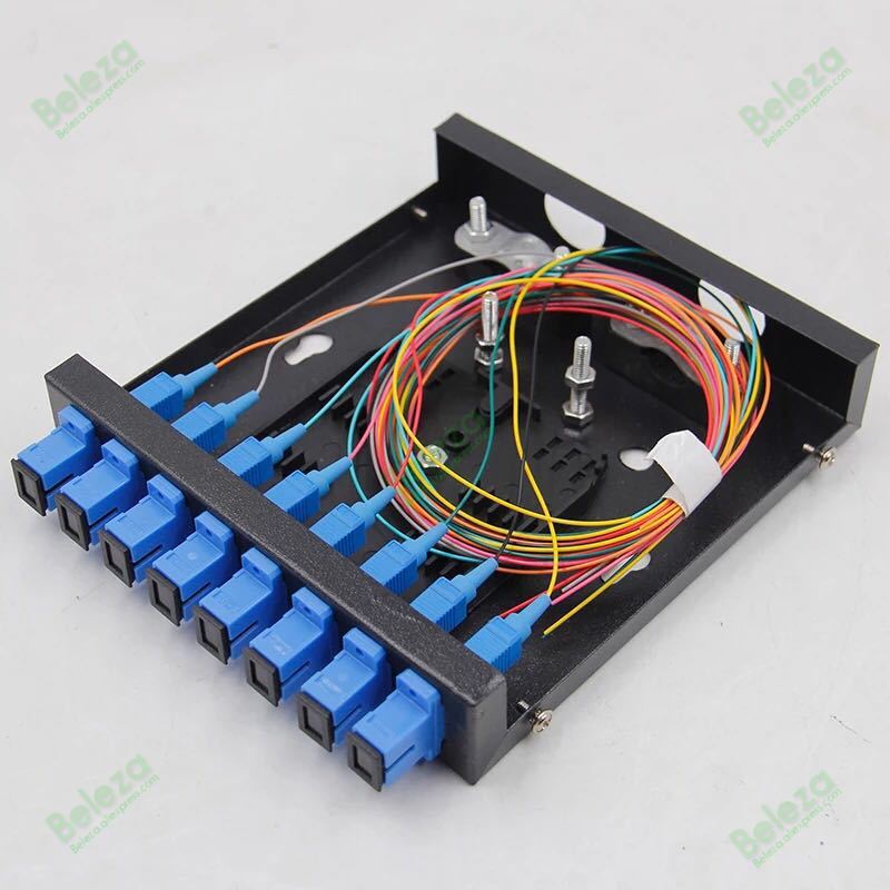 1x8 ports pigtail Cassete Splitter box Fiber optical Patch Panel Fiber optic terminal box 8 core CATV SC FPC with adapter