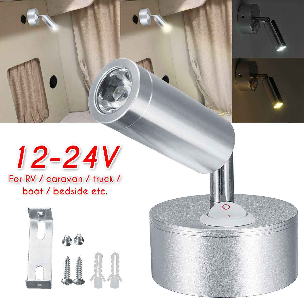 12 V RV LED Spot Licht Interieur Leeslampjes Voor Caravan Vrachtwagen Boot Wandlamp voor Slaapkamer Badkamer