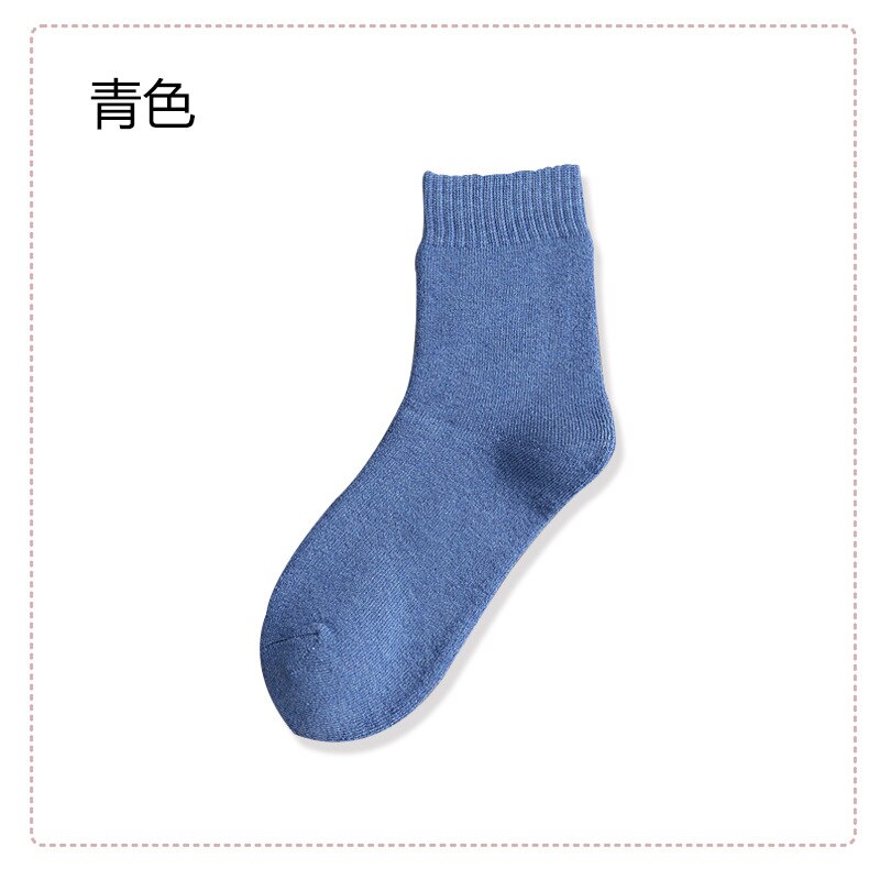 1pair Winter Thick Warm Wool terry towel Women Sock Vintage Christmas soild Socks Colorful Socks Loop socks Cotton socks