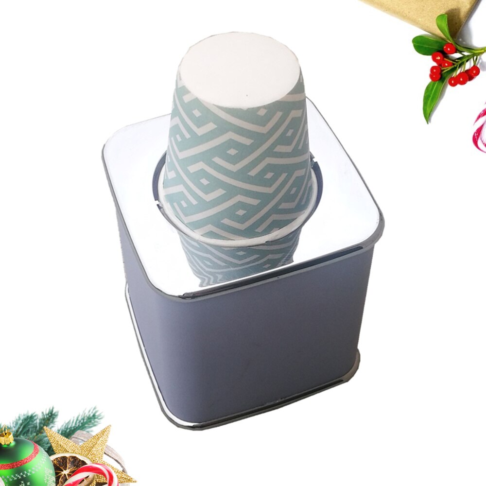 Disposable Water Cup Dispenser Paper Cup Dispenser Type Beverage Cup Holder with 20PCS Cup (Random Pattern Cup): Default Title