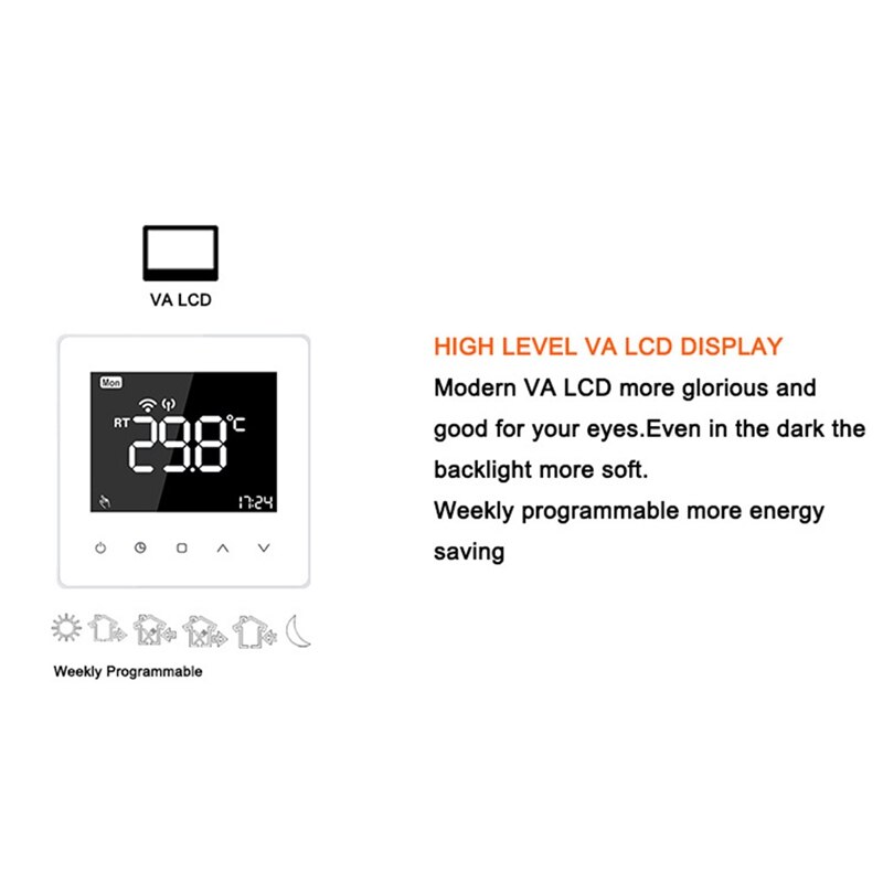 ! Smart Thermostat 3A Digital Temperature Controller Center &amp; Receiver For Gas Boiler Heating Programmable Thermostats