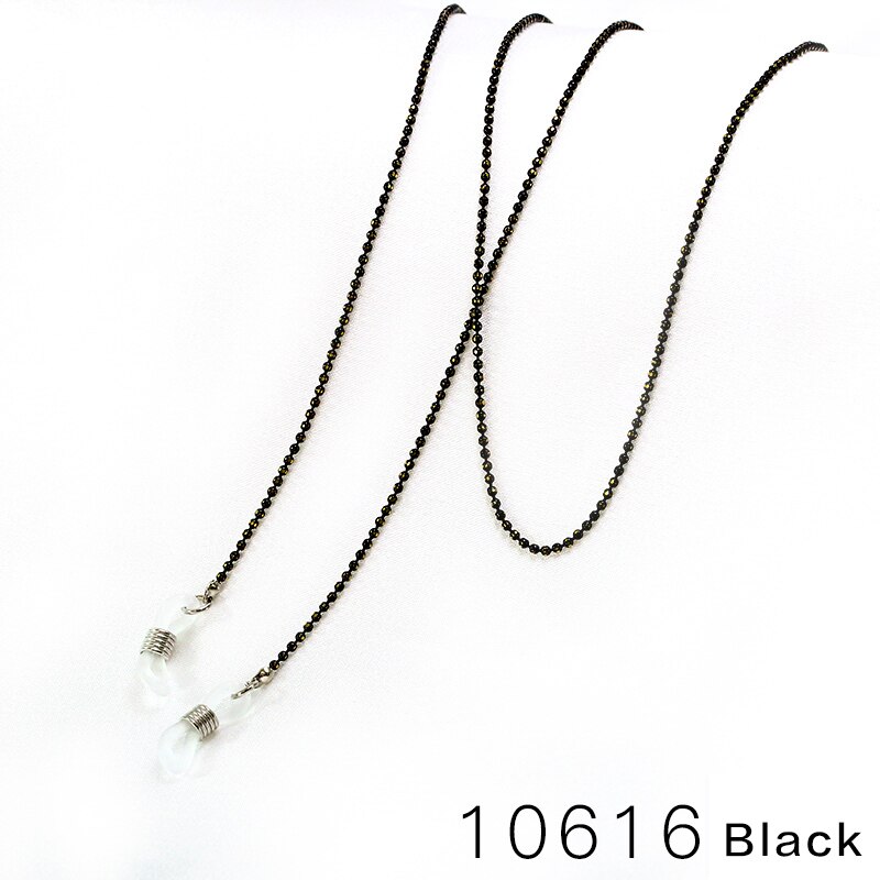 Zonnebril ketting metalen koorden casual parel kralen geometrische bril ketting voor mannen vrouwen gouden ketting: 10616 zwarte