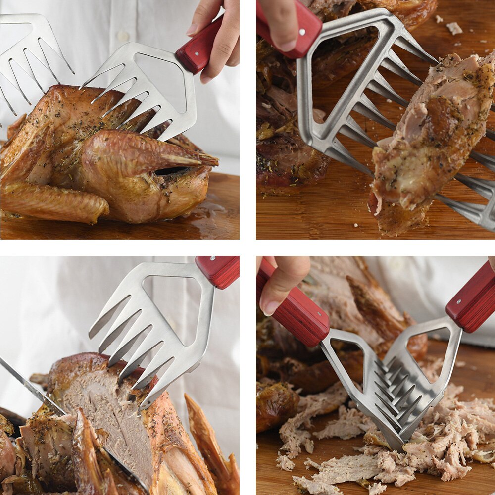 2PCS BBQ Accessories Meat Shredder Strong Pulled Pork Puller BBQ Fork Bear Claw Fruit Vegetable Slicer Cutters Cooking Tools