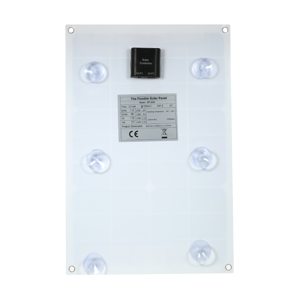 20W Flexible Solar Panel Battery Dual Output Solar Power Energy With USB Interface High Conversion Rate Solar Panel System