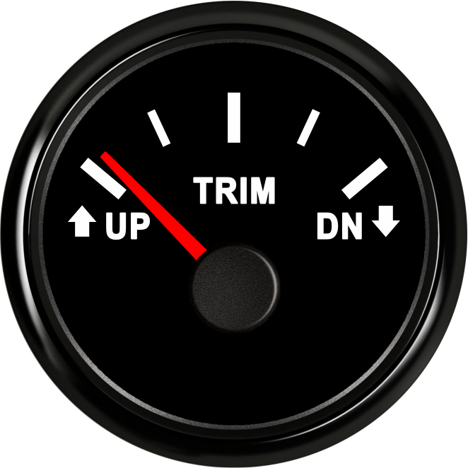 52mm up dn trim mätare 0-190 ohm båt trim mätare marin trim tilt indikator för inombords utombordsmotor bil motorcykel trim mätare: 800-00075