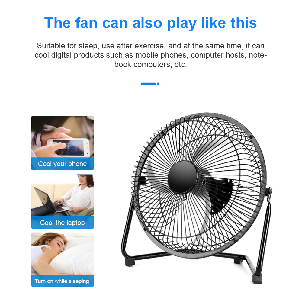 Desk Fan 4/8Inch Mini Portable Ultra Quiet Desktop Cooling Fans Personal Table Cooler Fans for Home Office Table USB Powered