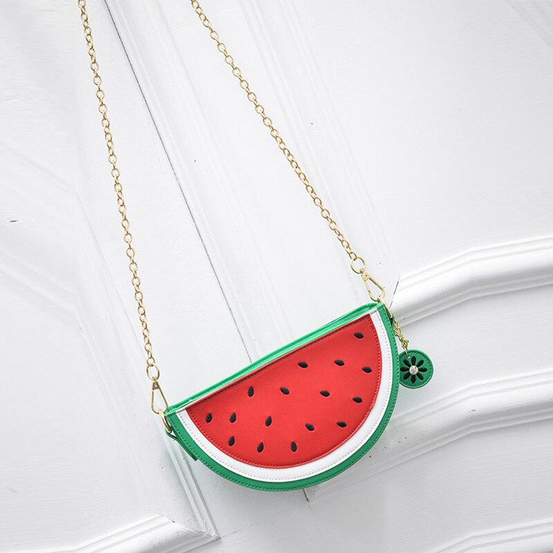 Pochette de soirée en forme Orange pastèque pour femmes, sacoche à chaîne de fruits, petits sacs à bandoulière pour femmes, B5, offre spéciale