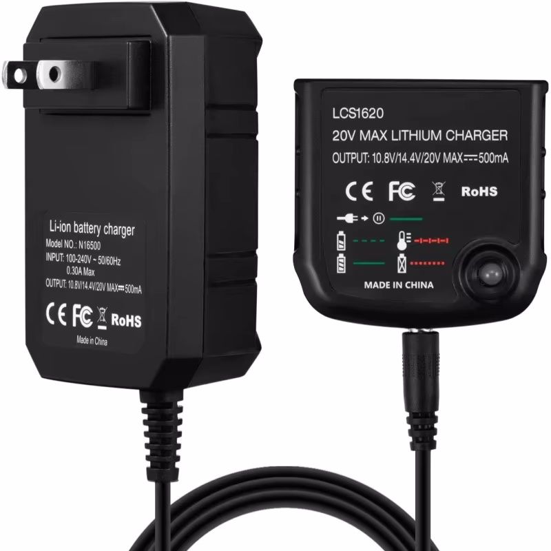 LCS1620 Lithium nickel chromium Battery rechargeable Charger for BLACK & DECKER 20V for LBXR20 LB20 LBX20 LBX4020 LB2X4020 Part: Dark Grey