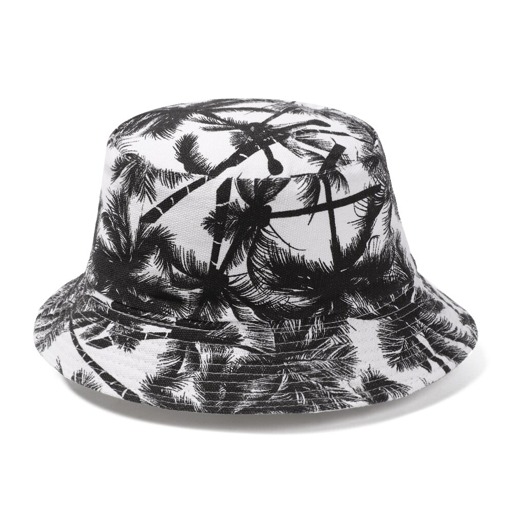 Canvas Foldable Double-Sided Fisherman Cap Women Men Outdoor Sunscreen Hat Coconut Bucket Hat