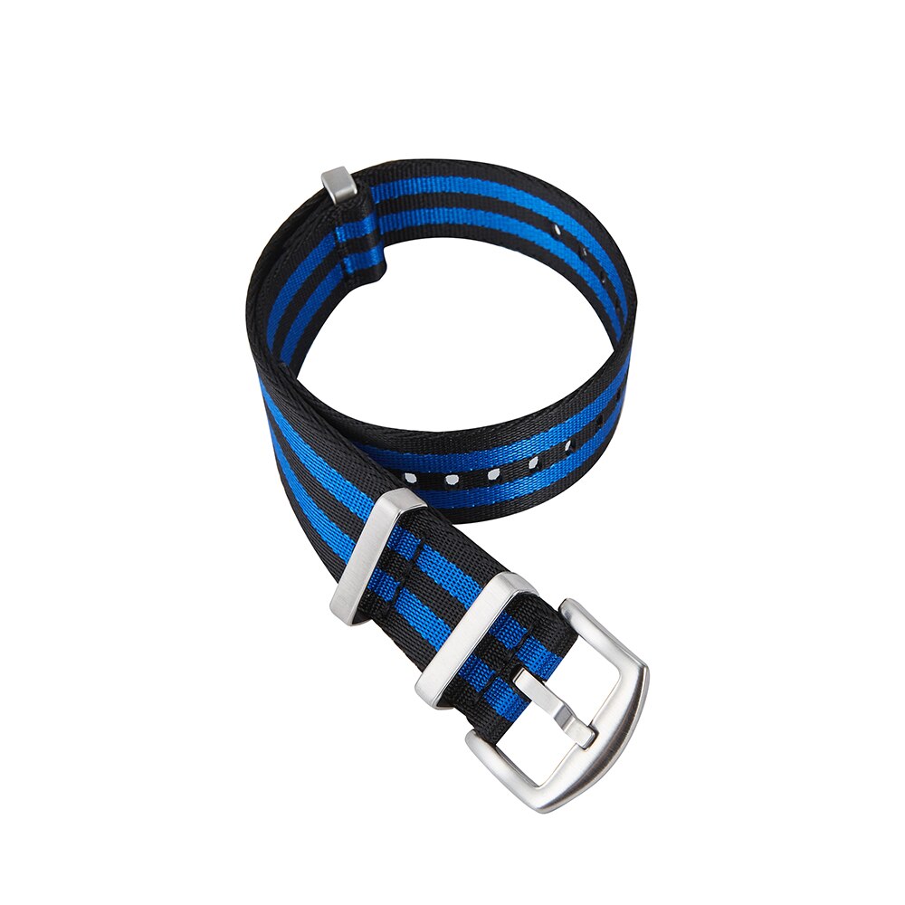 Heavy duty nylon nato horlogeband 20mm 22mm zulu band roestvrijstalen gesp heren vervangende armband horloge accessoires: Blauw / 22mm