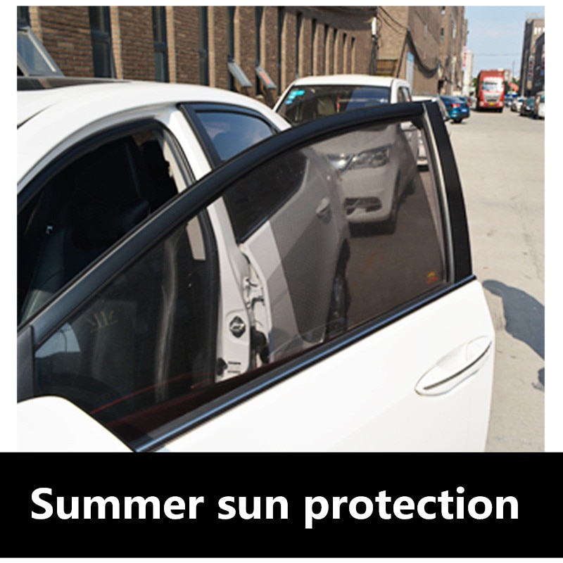 2 stk bil solskærm uv beskyttelse bil gardin vindue solskærm side pvc solskærm sommer anti-uv sol blok film