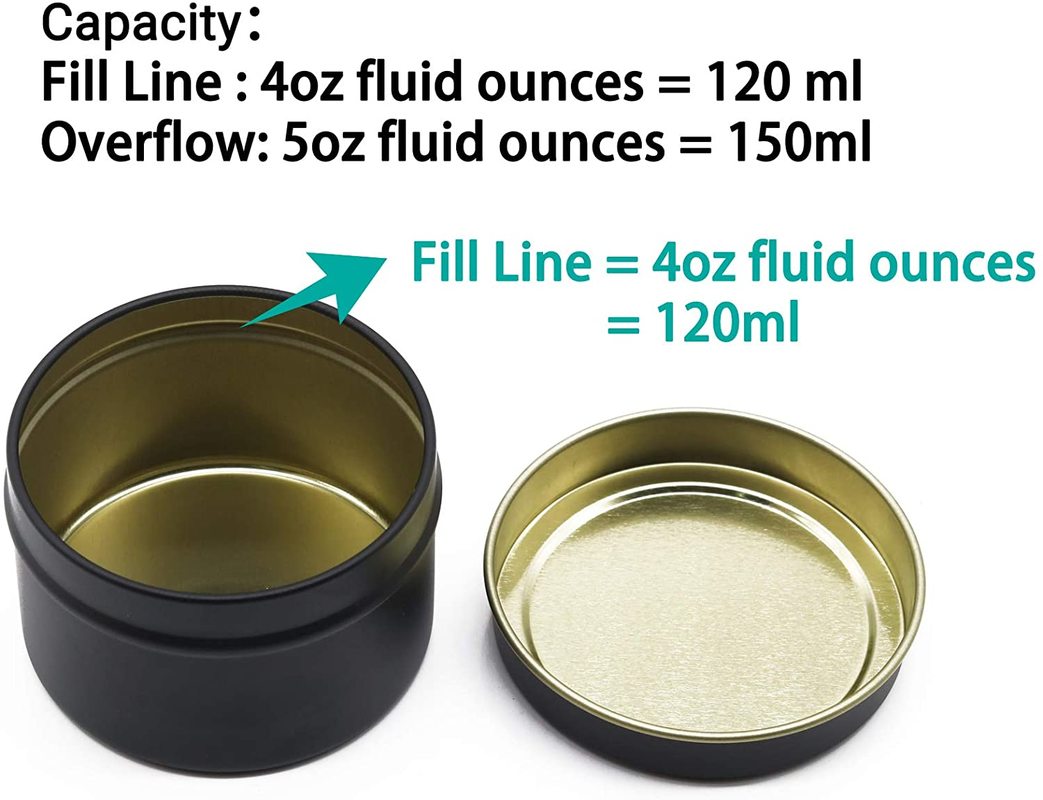 5 oz 15pcs/pack Black Color Candle Containers Candles Jars for Candle Making