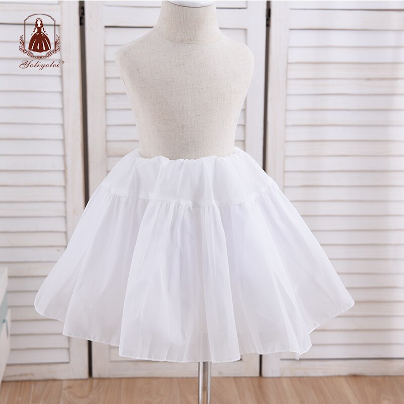 Yoliyolei poliestere estensibile 0-12 anni Flower Girls sottoveste bianco puro 3 strati S M L sottogonna elastica per bambini disossata