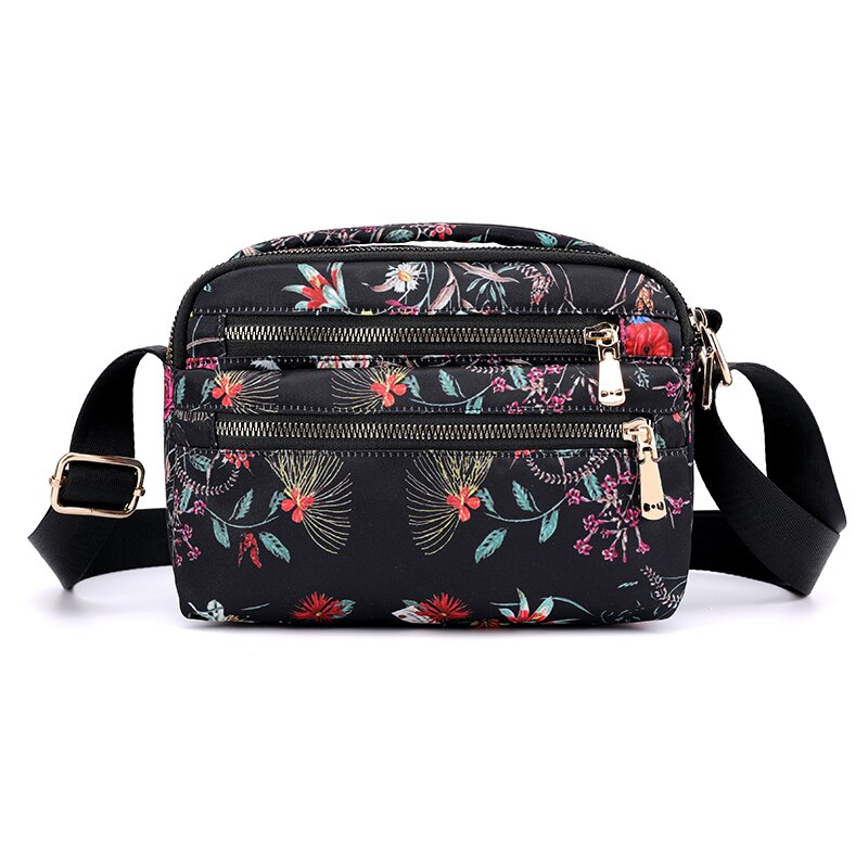 Mini Floral Shoulder Bag Women Nylon Waterproof Soft Zipper Crossbody Versatile Purses And Handbags Bolsa Feminina Sac: 4