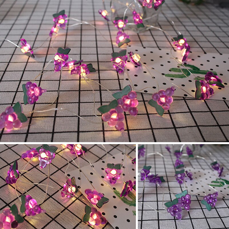 Rode Koperdraad Lamp String Led Meisje Kamer Decoratieve Verlichting Slaapkamer Decoratieve Verlichting String Opknoping Lichten Kleine Gekleurde Lichten