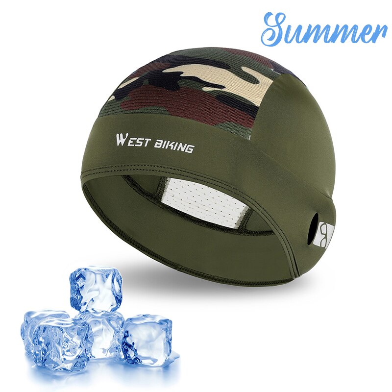 WEST BIKING Bicycle Caps Women Men Summer Ice Silk Helmet Liner MTB Bike Hats Outdoor Sports Sun Protection Hiking Cycling Caps: 295 Green