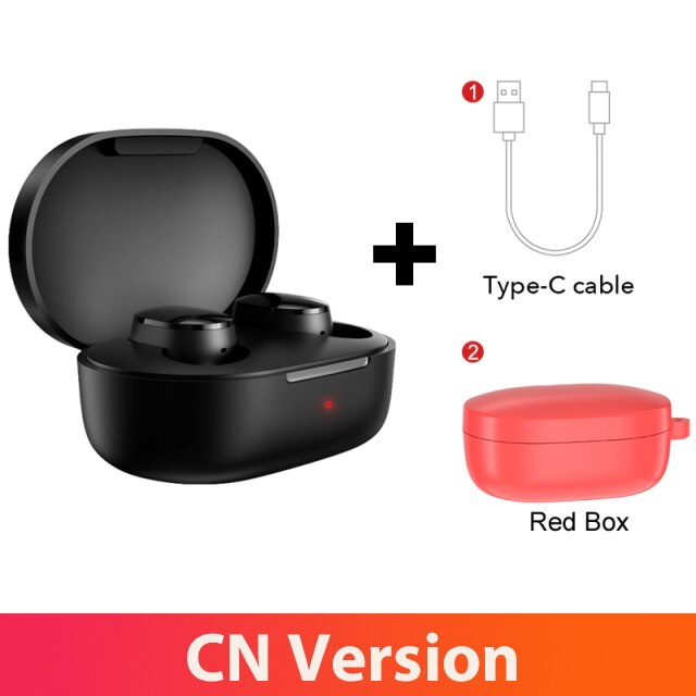 Xiaomi – écouteurs sans fil mi true basic 2s Redmi AirDots 2s, Bluetooth 5.0, commande tactile, TWS, de jeu, USB C: add red case