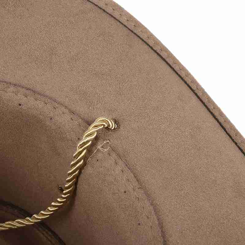 Cowboy Cap Suede Look Wild West Fancy Cowgirl Unisex Hat Khaki