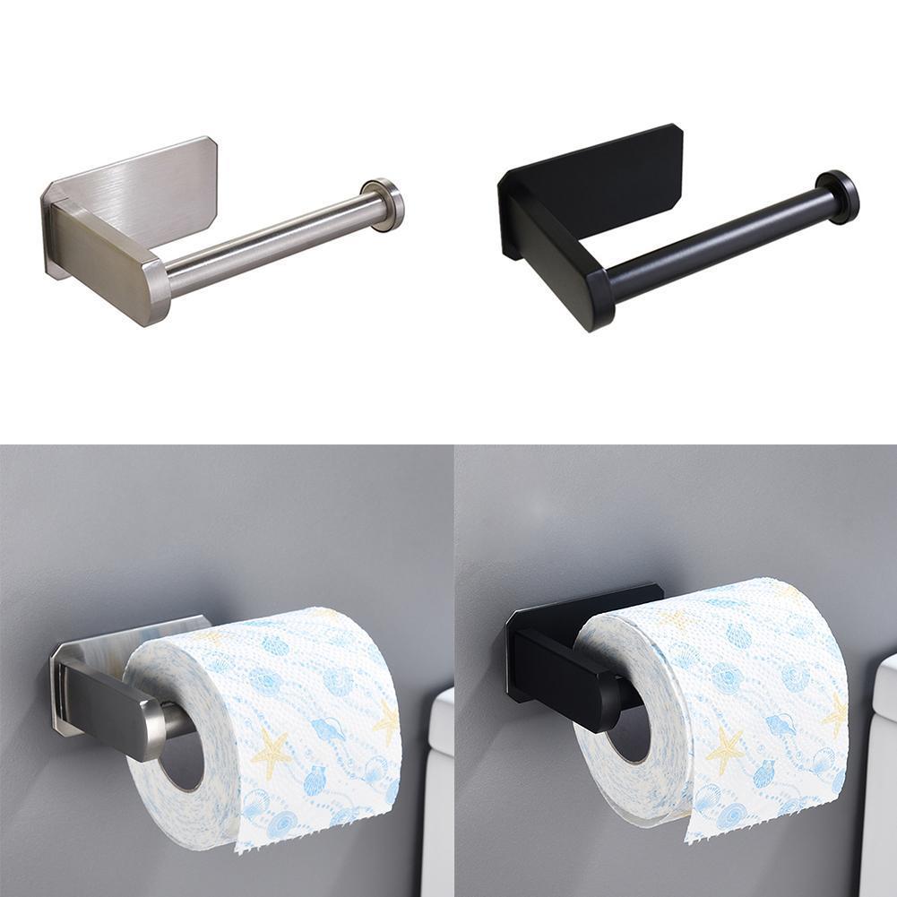 Soporte de marco de papel higiénico montado en la pared de acero inoxidable, gancho de baño para el hogar, organización de rollos de colgadores de papel para toallas
