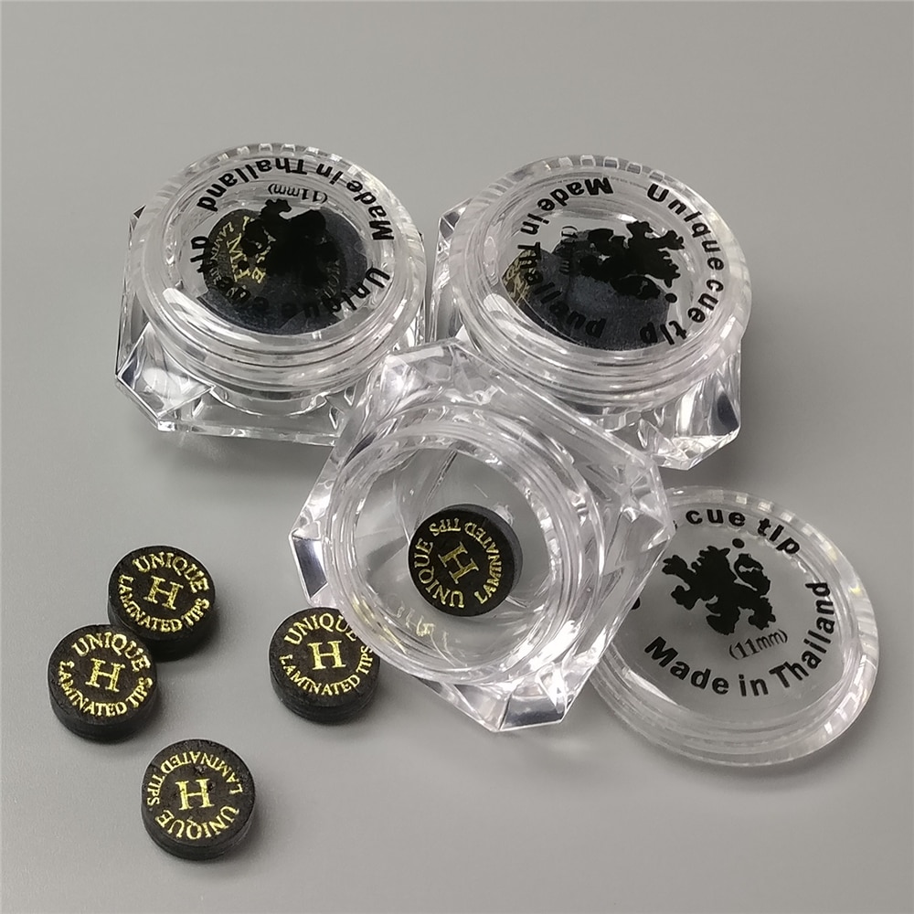 Snooker Tips 11-12mm Unique Cue Tips 5pcs/box Thailand Medium/Hard Carom Laminated Cue Tips Billiard Accessories