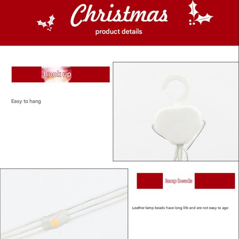 Weihnachtsmann-Leiter, LED-Farblichter, USB-Lichterkette für Höhle Innen- und Außenbereich, Weihnachtsdekoration, Lichter mit festlicher Atmosphäbetreffend
