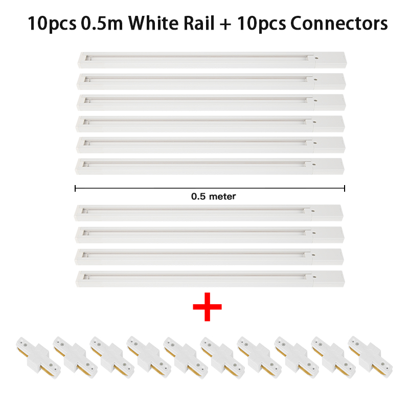 Spotlight til 1m- spors skinnesæt 0.5m led-skinnelysskinner lige/l-formede forbindelser til skinneskinne spotlight skinnebelysning til hjemmet: Orange