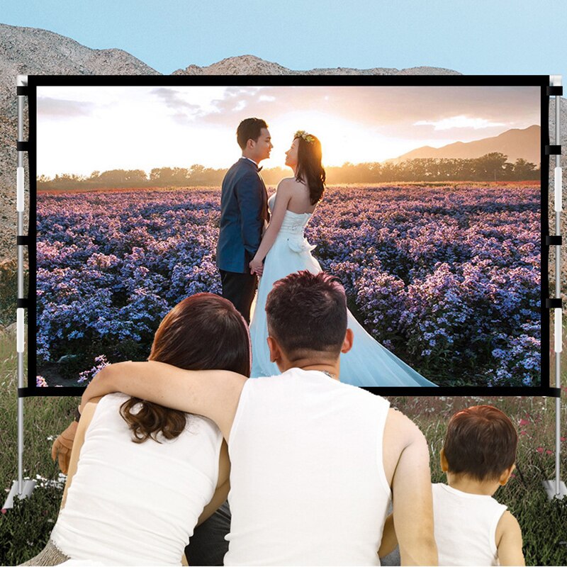Portable stand projector screen 60-120 inch 16:9 HD outdoor movie projector screen